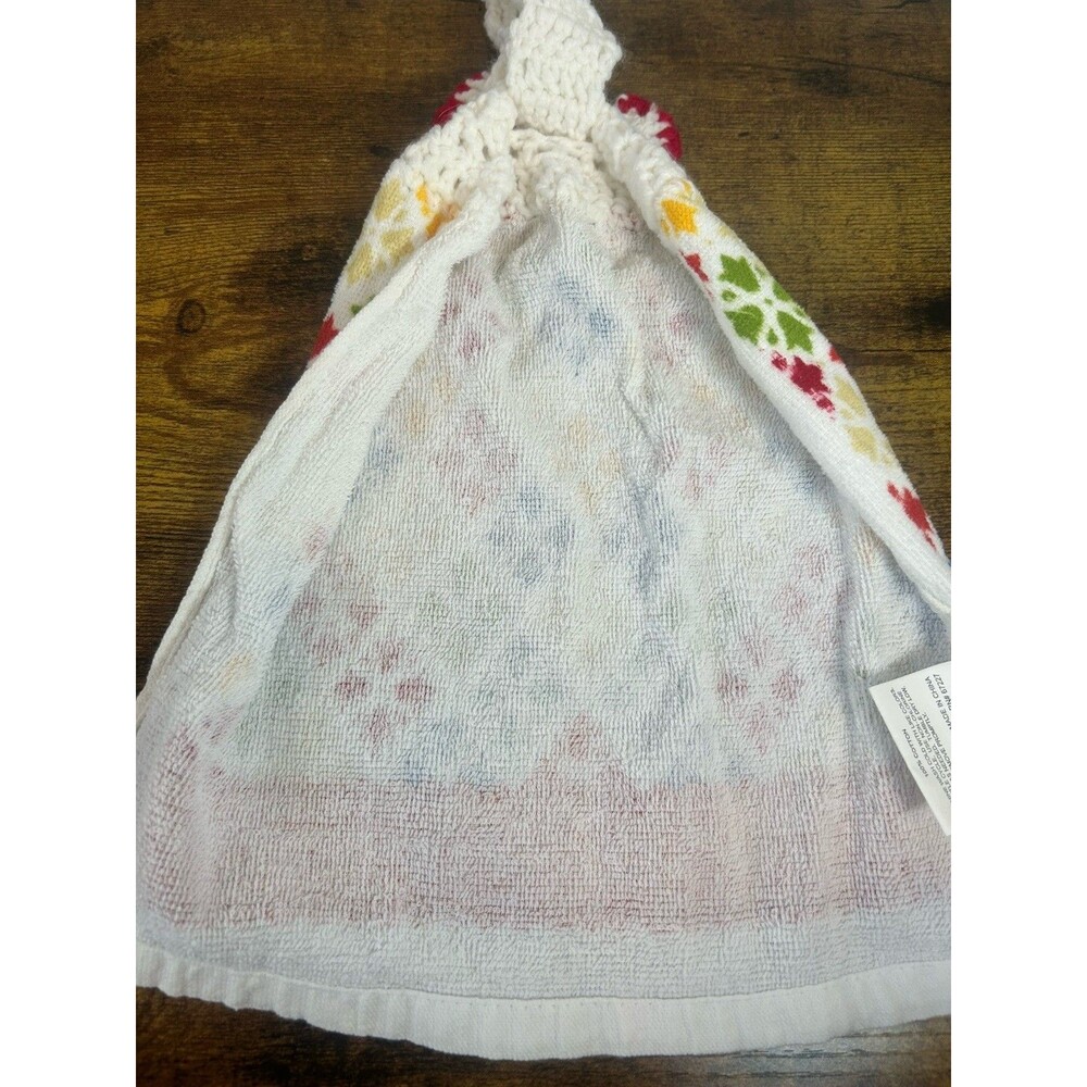 Set 2 Crochet Top Hanging Kitchen Towels Colorful Nordic Farmhouse Decor - Picture 8 of 11
